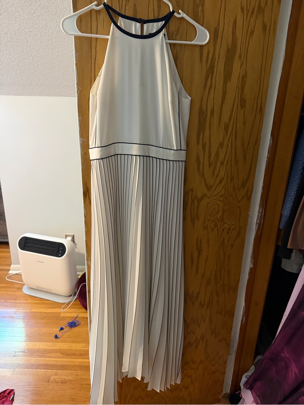 Banana Republic Ivory Maxi Dress with Black Trim